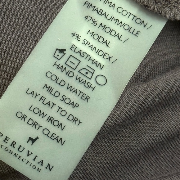 Peruvian Connection Extreme T-Neck Katherine Tunic Top | Pewter Brown | Small - Picture 5 of 6